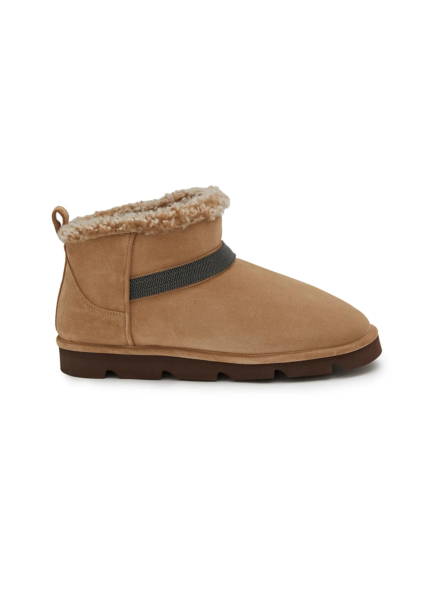 -----------BRUNELLO CUCINELLI  ---- ------------ ----Monili Embellished Suede Ankle Boots --