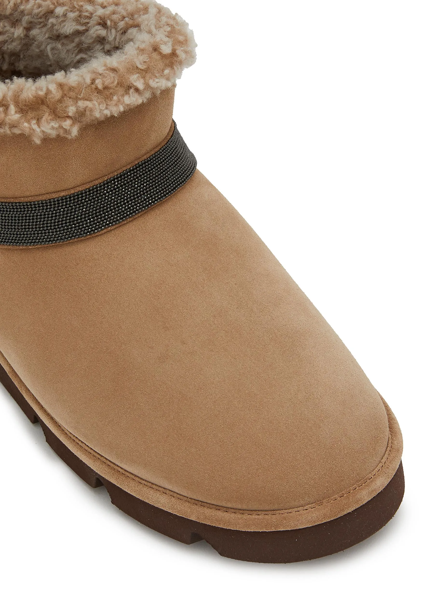 -----------BRUNELLO CUCINELLI  ---- ------------ ----Monili Embellished Suede Ankle Boots --