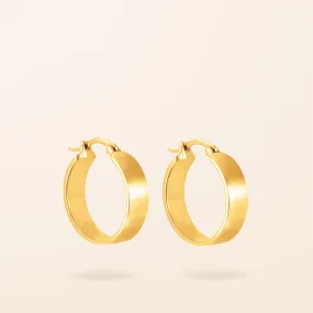 10K Gold Flat Hoop Earrings