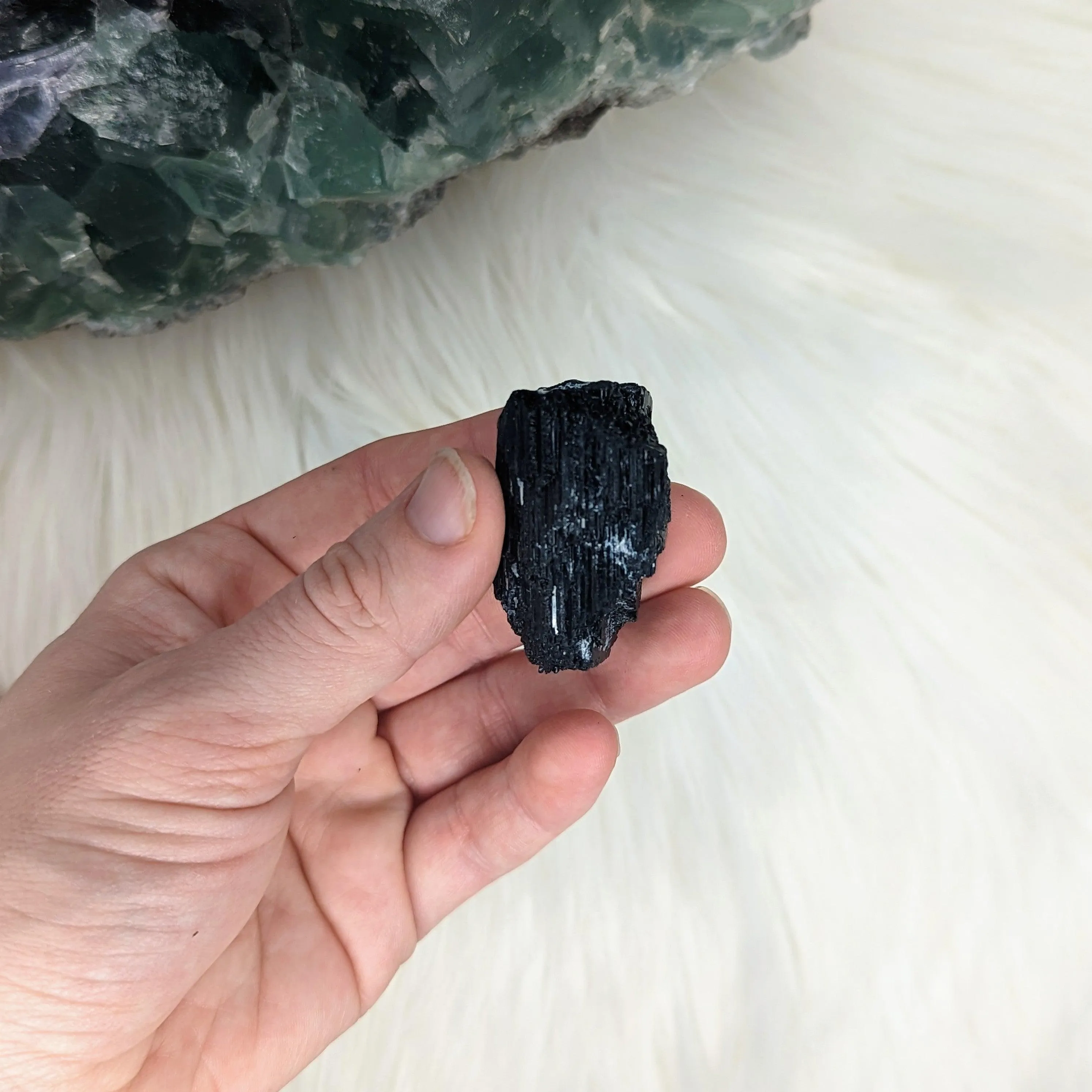 AA Grade~ Gemmy Black Tourmaline Natural Specimen~ Highly Protective Stone