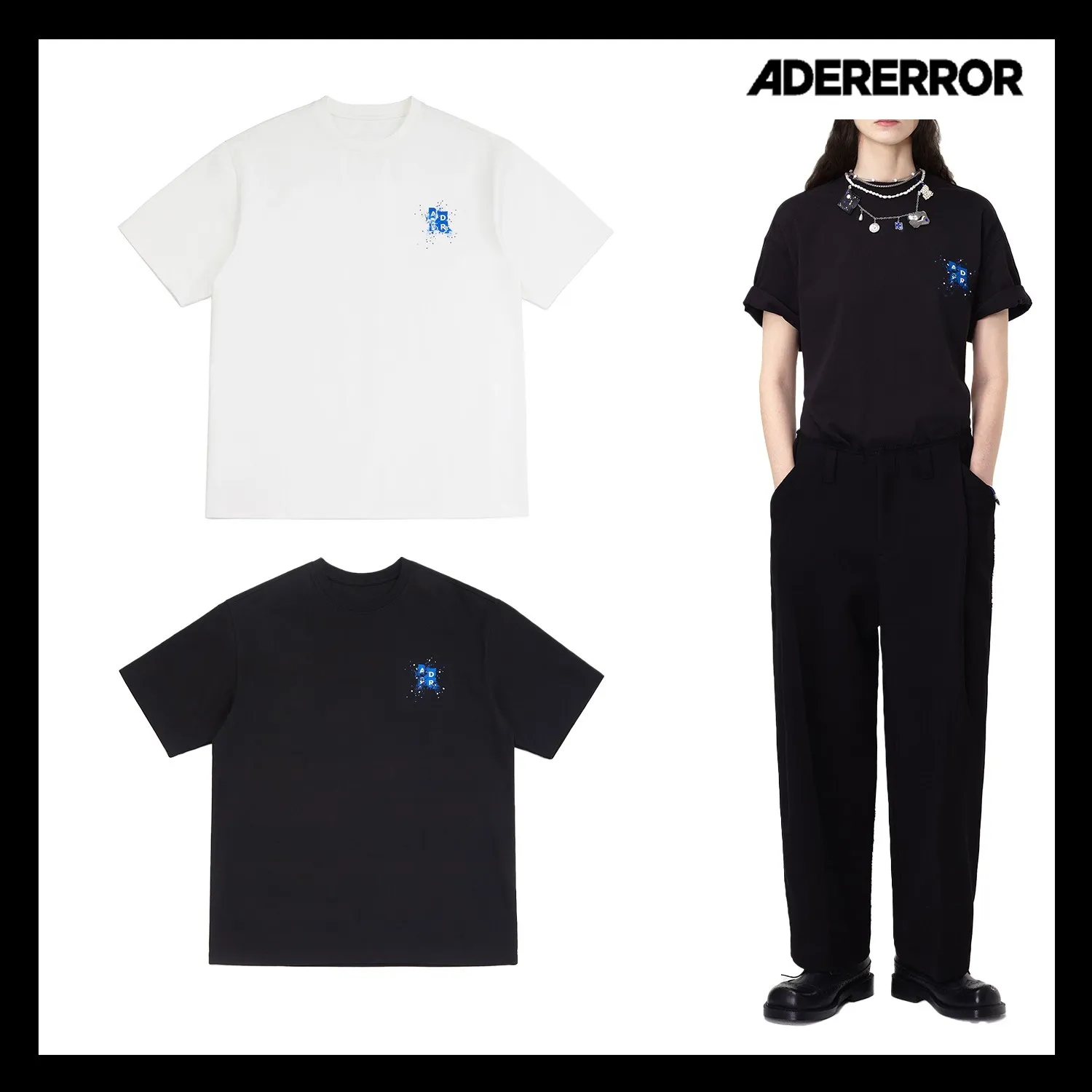 ADERERROR  |Unisex Street Style Plain Short Sleeves Oversized Logo