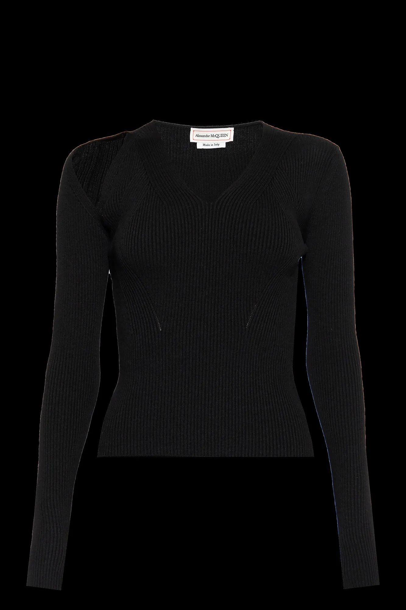 alexander mcqueen  |Casual Style Wool Rib V-Neck Long Sleeves Plain Party Style