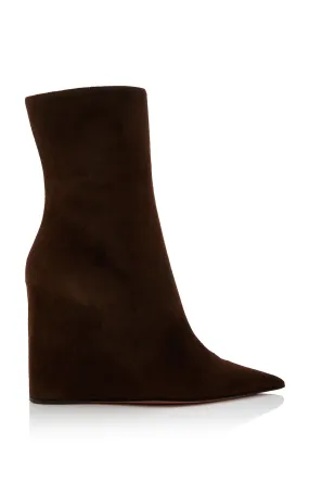 Amina Muaddi Pernille Suede Ankle Boots