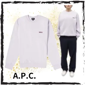 A.P.C.  |Crew Neck Unisex Street Style Long Sleeves Cotton Oversized