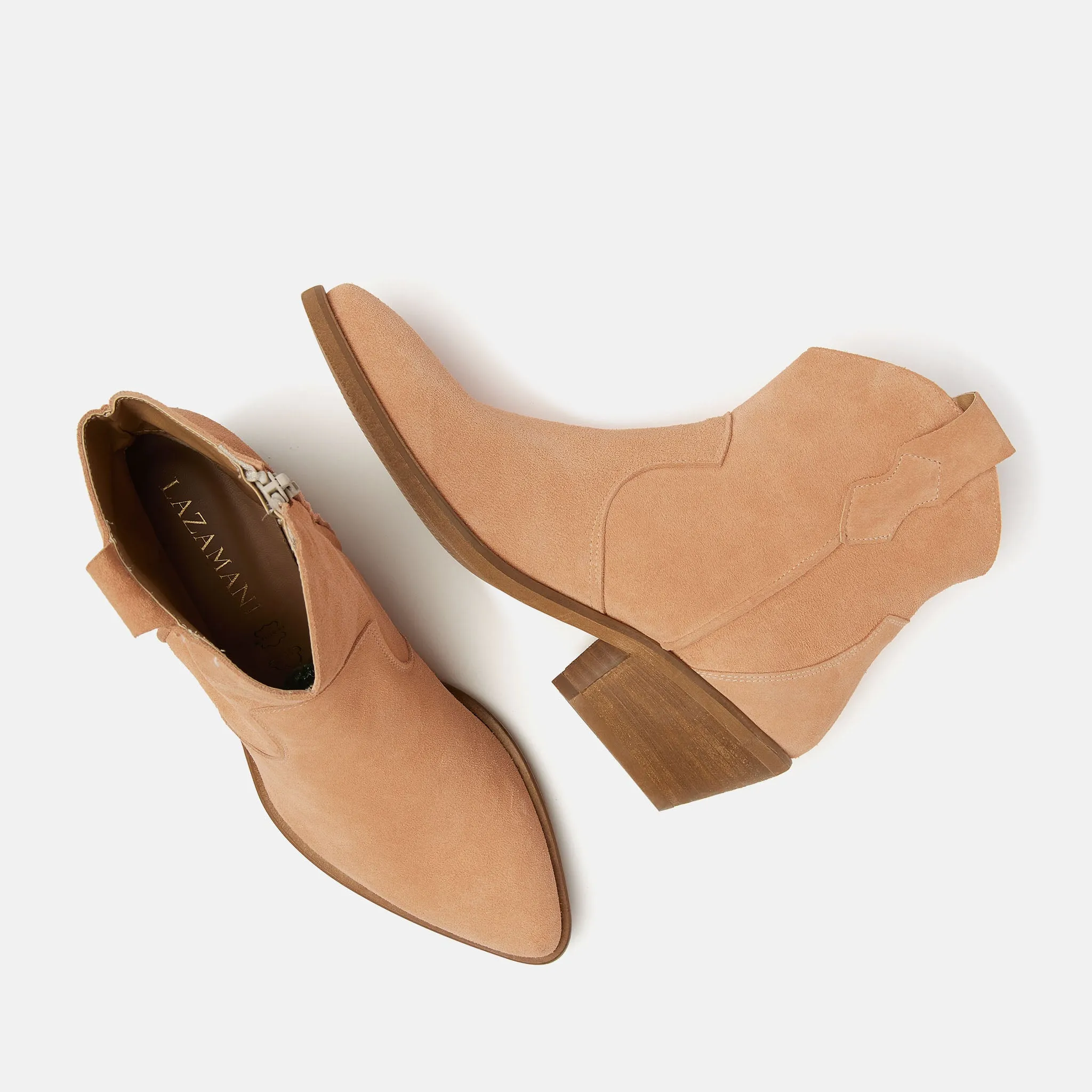 Arianna Suede Dames Enkellaarsjes Apricot