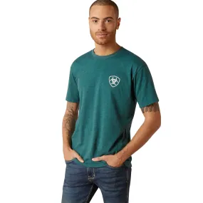 Ariat Mens  Dark Teal Western Wheat Tee