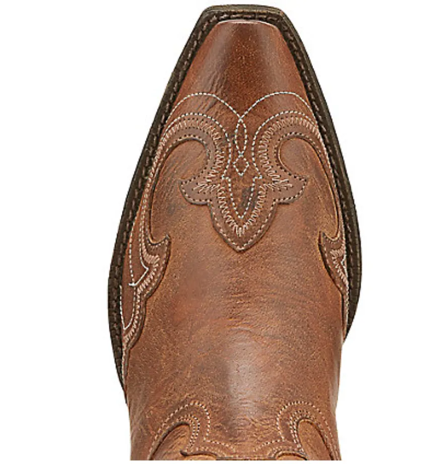 Ariat Womens Round Up Wingtip Snip Toe Western Boots- Sandstorm Tan Distressed Leather