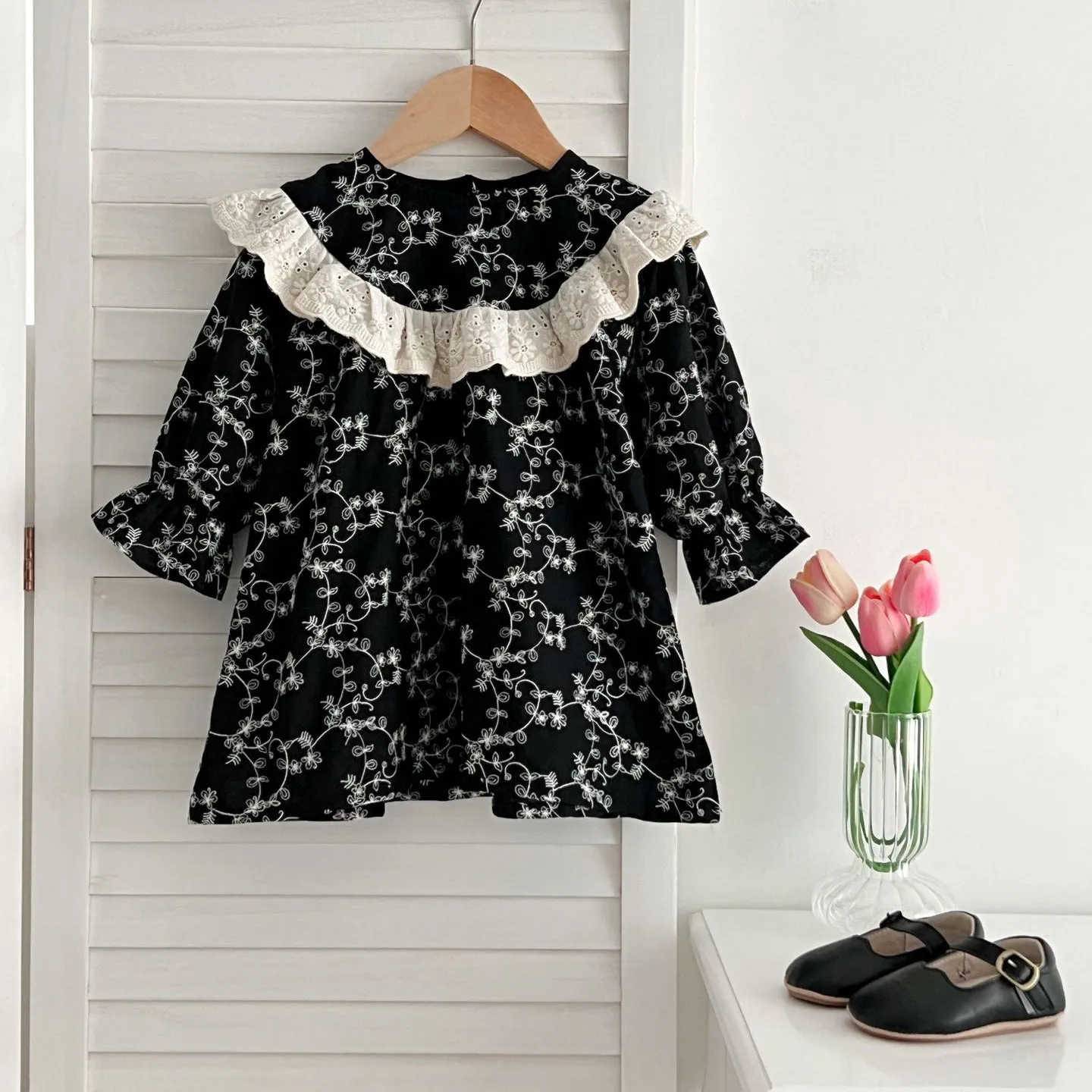 Baby Kid Girls Flower Print Dresses Wholesale 240301143