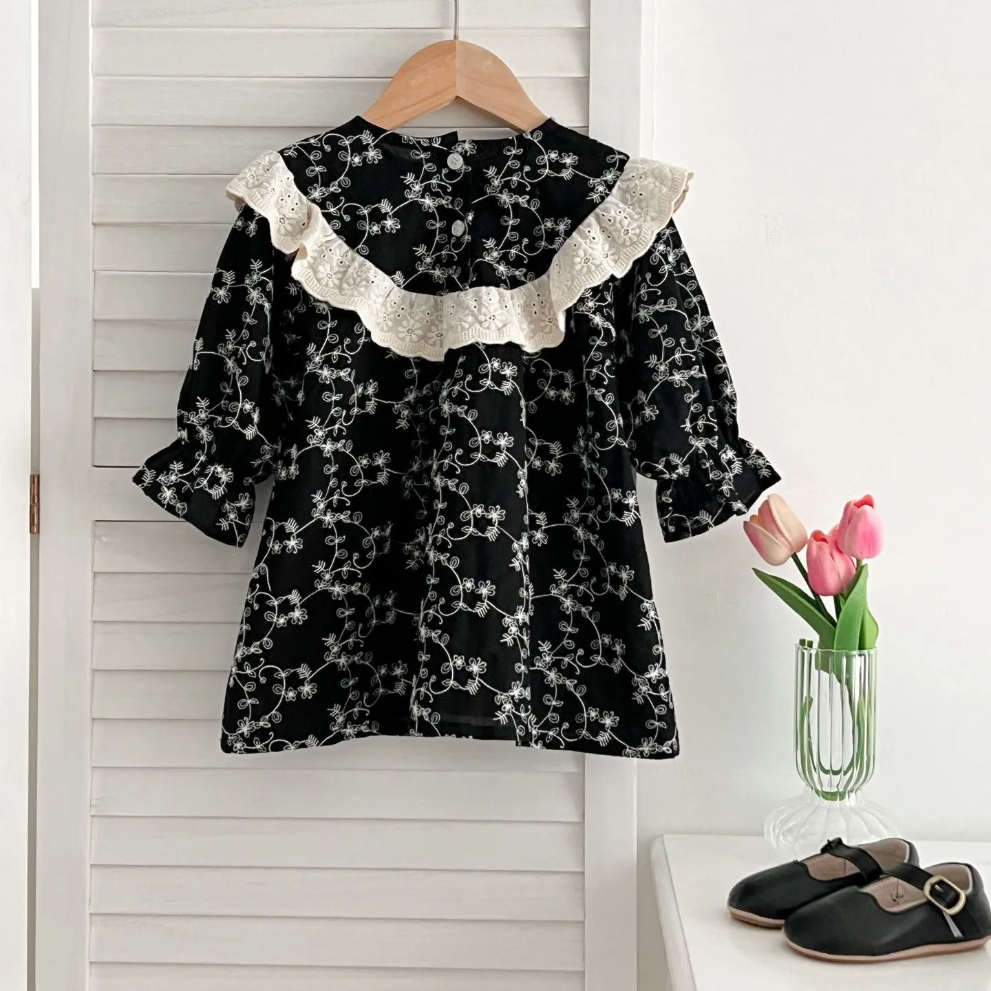 Baby Kid Girls Flower Print Dresses Wholesale 240301143