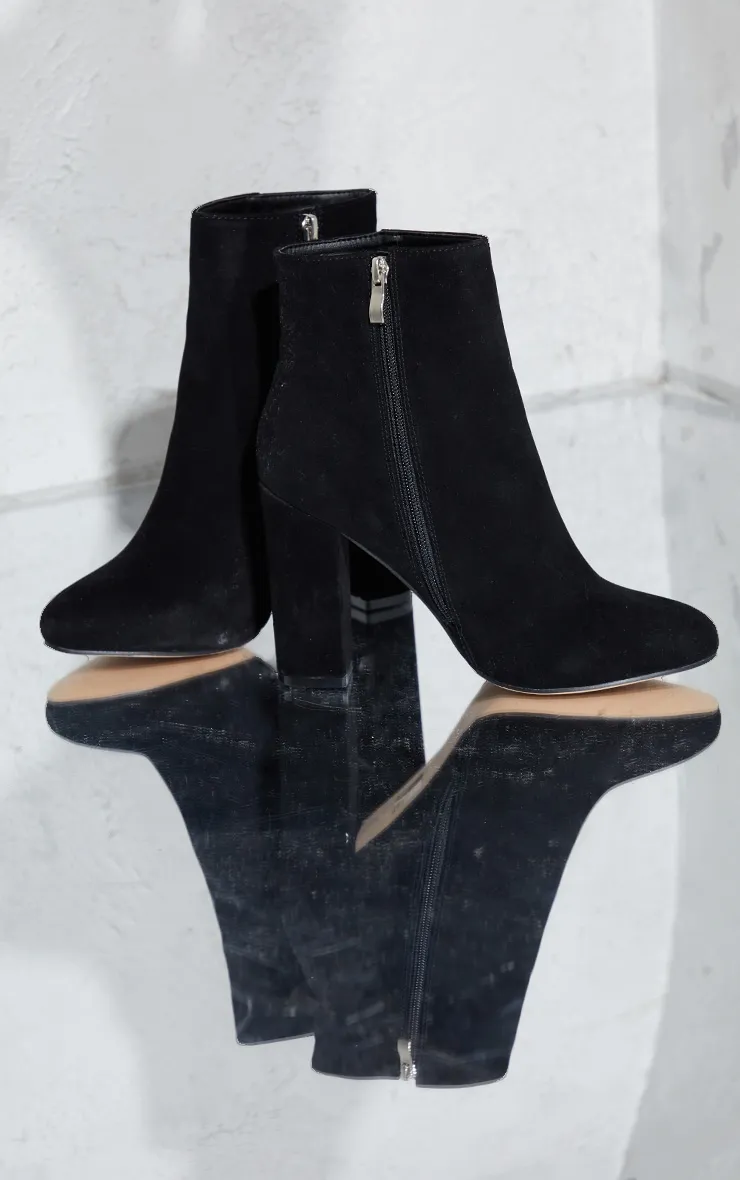 Behati Black Faux Suede Ankle Boots