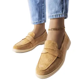 Beige eco-suede moccasins from Ferragus