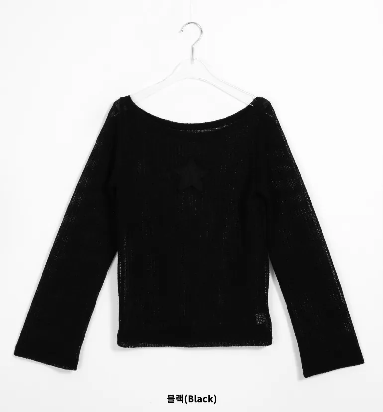 Binary01  |Star Casual Style V-Neck Long Sleeves Cotton Oversized