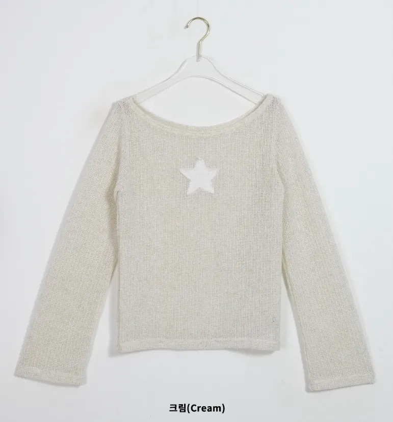 Binary01  |Star Casual Style V-Neck Long Sleeves Cotton Oversized