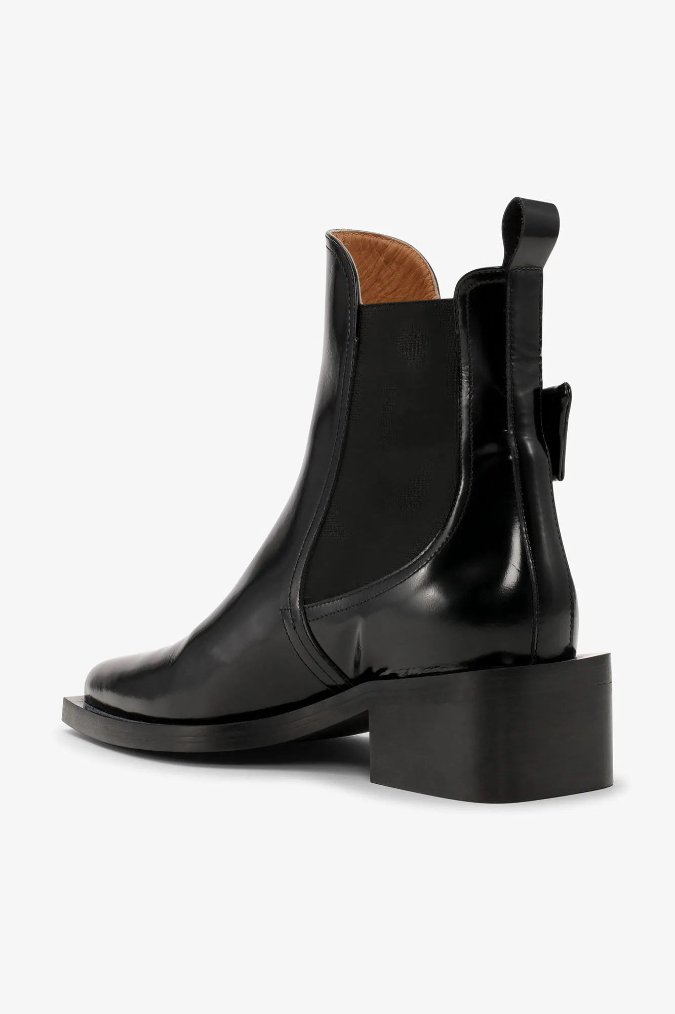 Black Chunky Buckle Chelsea Boots