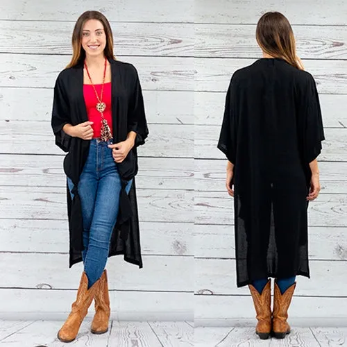 Black Duster with side slits