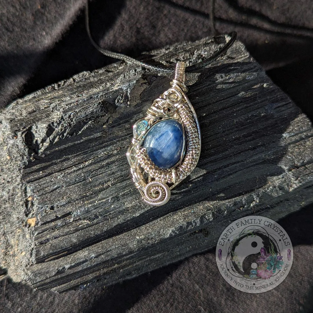 Blue Kyanite Wrapped Pendant~ Gorgeous Handcrafted Wire Wrapping