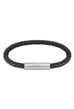 BOSS Gents Braided Leather Bracelet