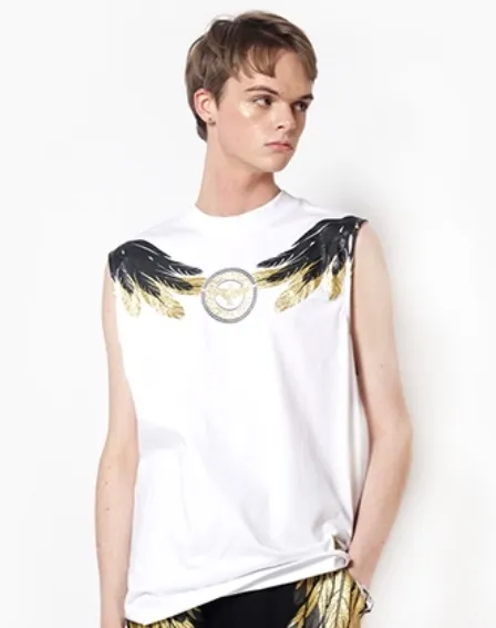 BOY LONDON  |Unisex Studded Street Style Cotton Fringes Oversized Logo