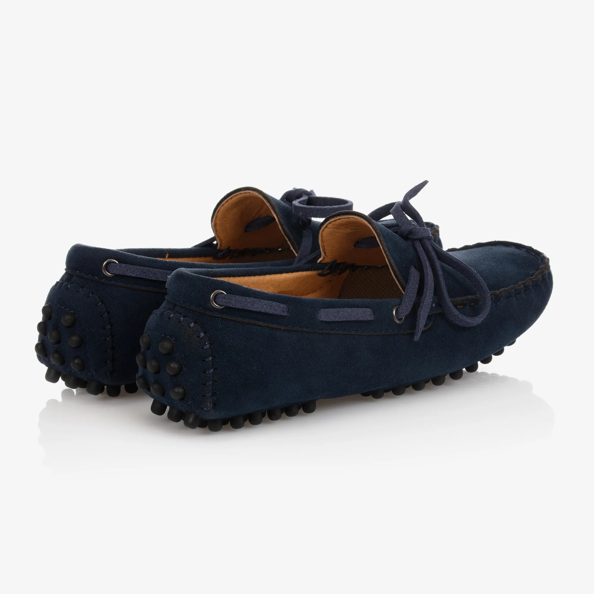 Boys Blue Faux Suede Moccasins