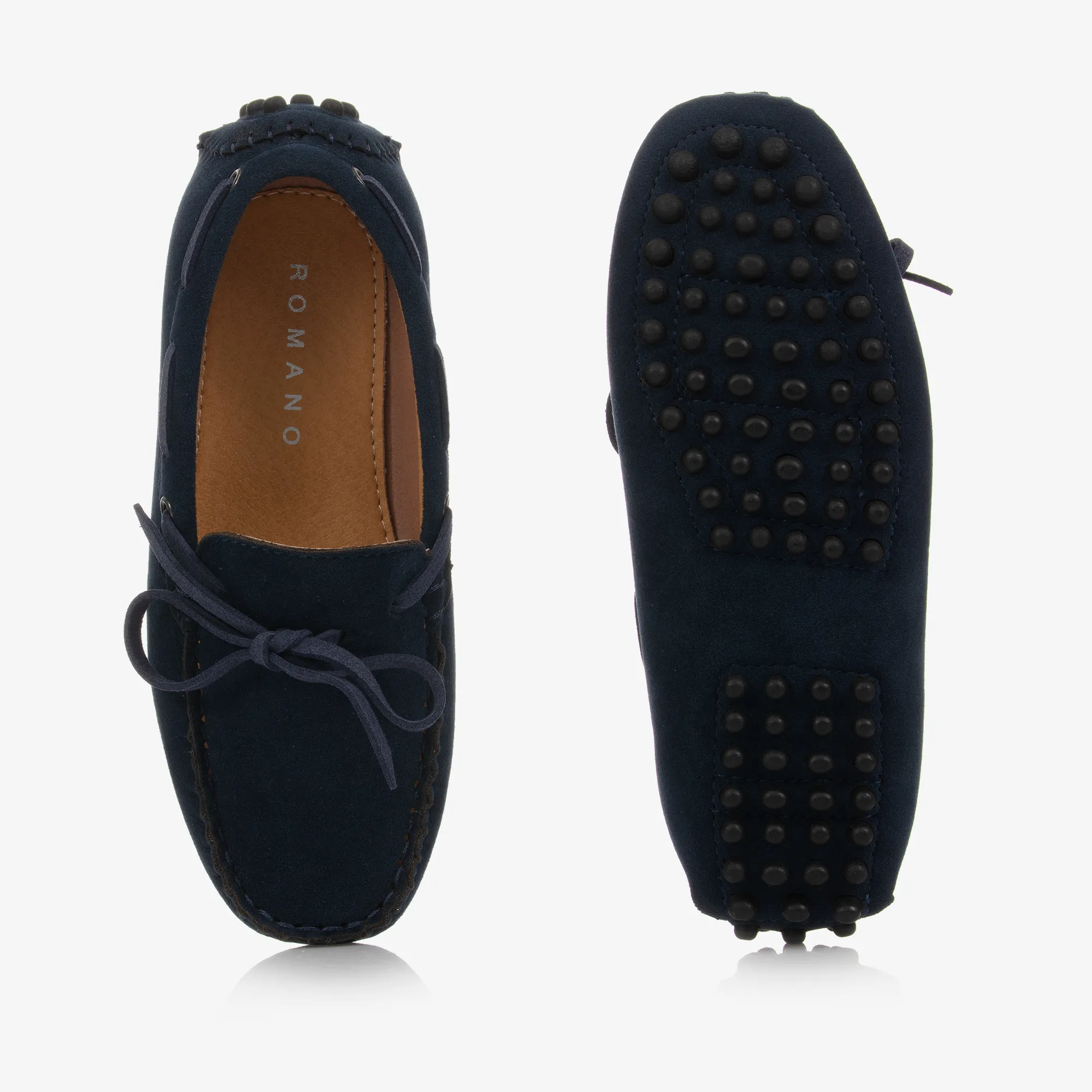 Boys Blue Faux Suede Moccasins