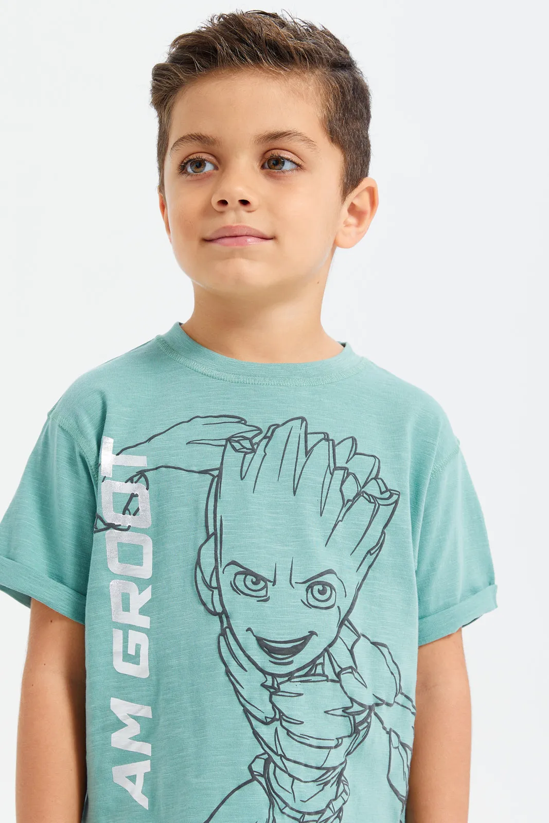 Boys Mint Groot Print T-Shirt