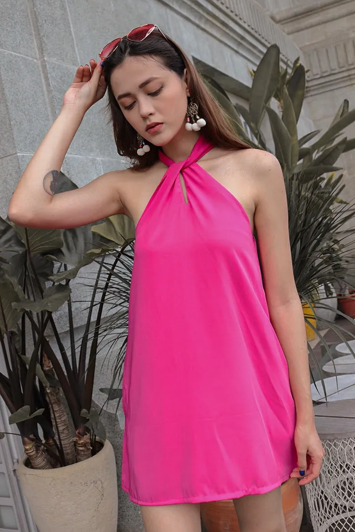 BUBBLEGUM HALTER BASIC DRESS (BARBIE PK)