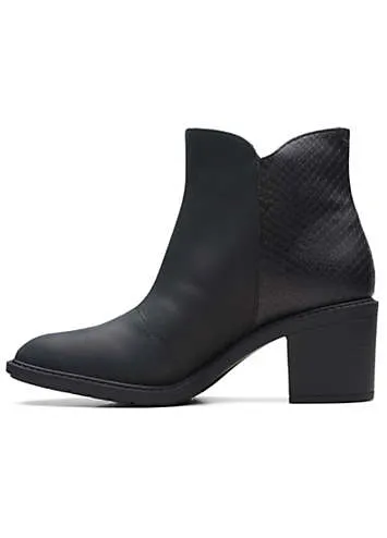 Clarks Collection Scene Zip Block Heel Boots | Kaleidoscope