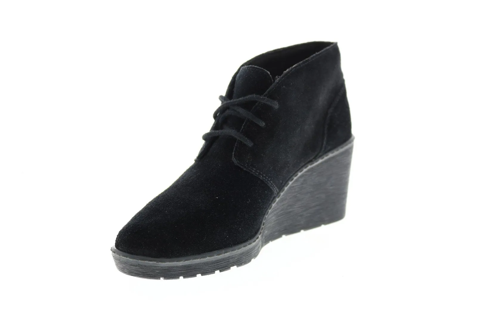 Clarks Hazen Charm 26137257 Womens Black Suede Lace Up Ankle & Booties Boots