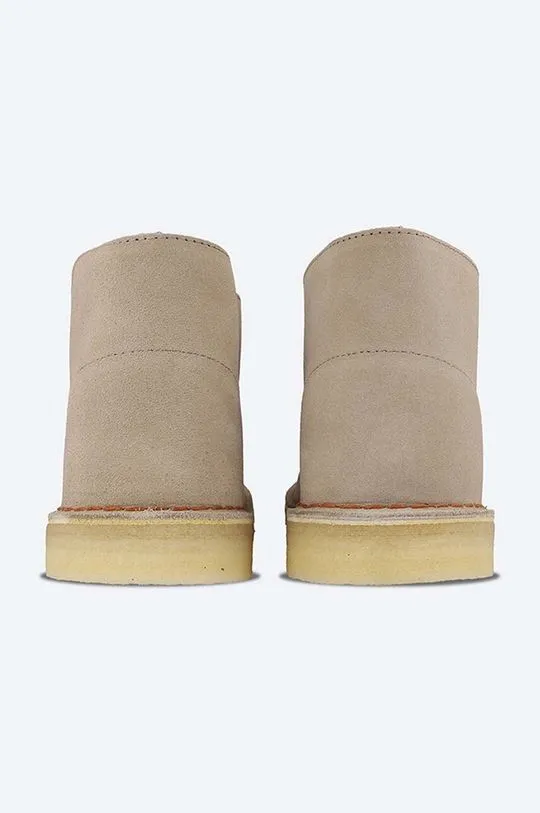 Clarks suede ankle boots Desert Boot women's beige color