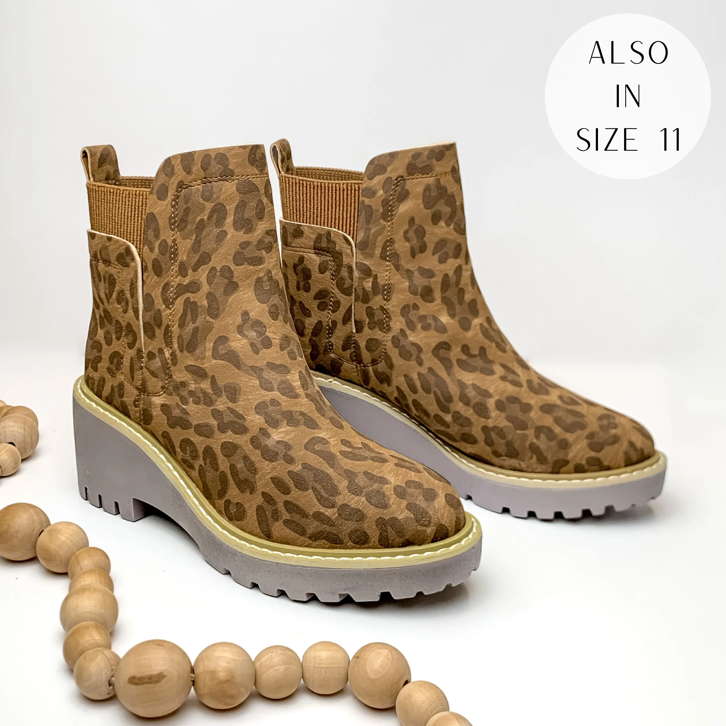 Corky's | Basic Chunky Heel Slip On Booties in Leopard Print