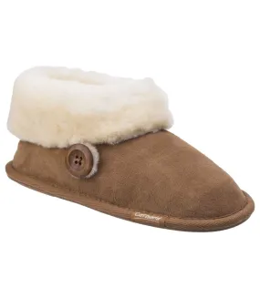 Cotswold Womens/Ladies Wotton Sheepskin Soft Leather Booties (Chestnut) - UTFS4940