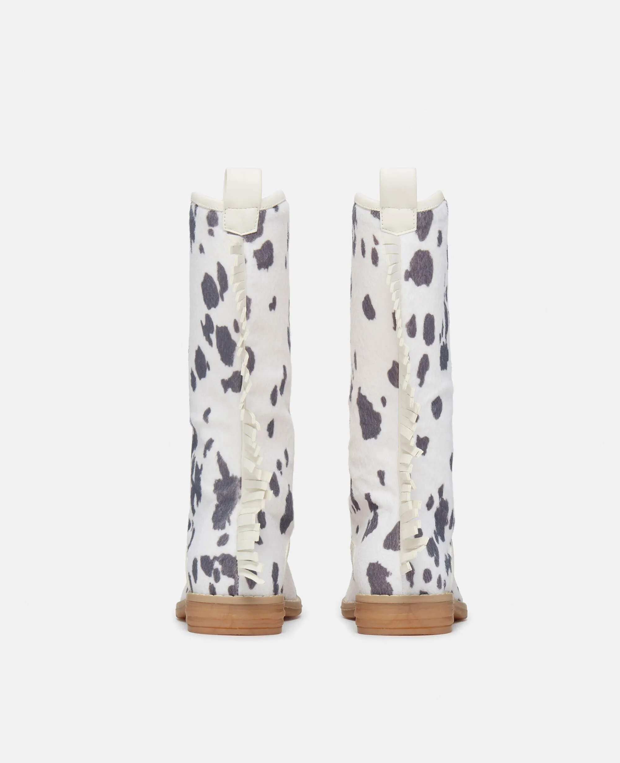 Cow Pattern Fringed Western Boots