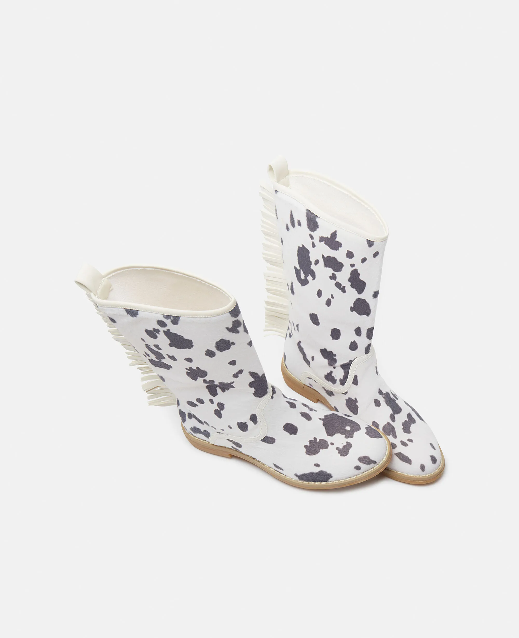 Cow Pattern Fringed Western Boots