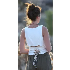 Crop Tank with lace up back