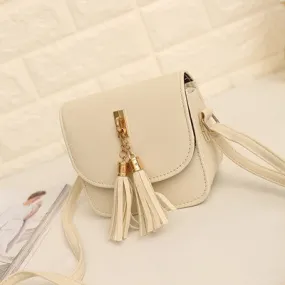 Designer Women Leather Handbags Black Shoulder Bags Ladies Cross Body Bags Mini Ladies Shopping Bag Tassel Bolsa