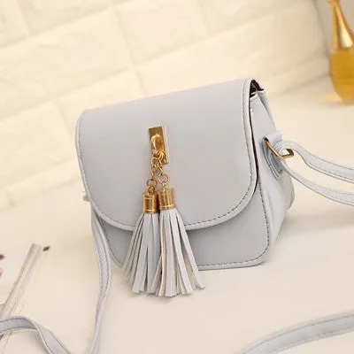 Designer Women Leather Handbags Black Shoulder Bags Ladies Cross Body Bags Mini Ladies Shopping Bag Tassel Bolsa