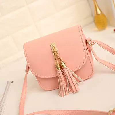 Designer Women Leather Handbags Black Shoulder Bags Ladies Cross Body Bags Mini Ladies Shopping Bag Tassel Bolsa