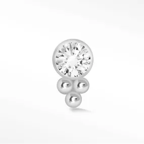 Diamond Flat Back Earring 14k White