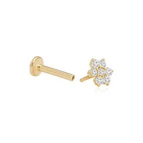 Diamond Flower Flat Back Stud