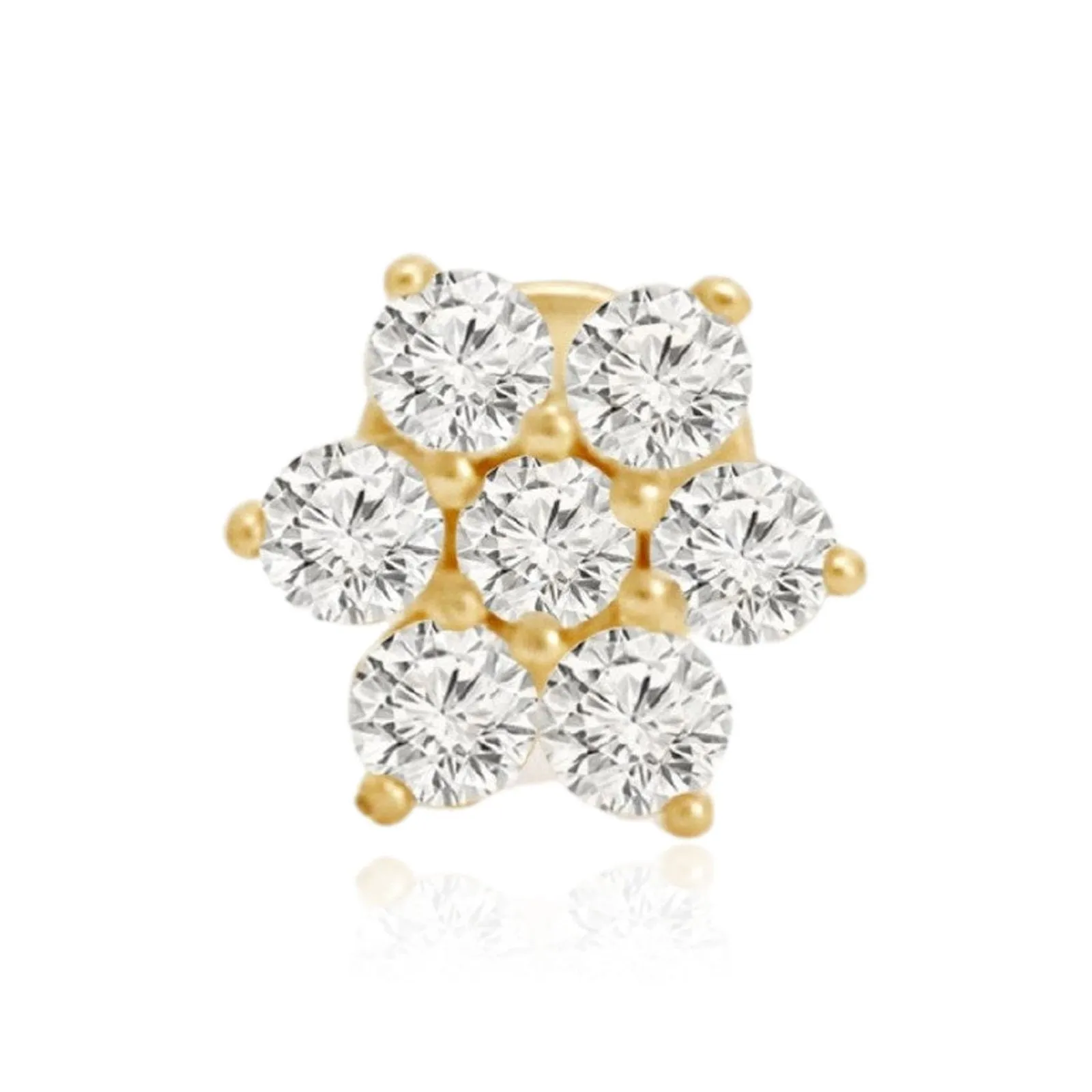 Diamond Flower Flat Back Stud