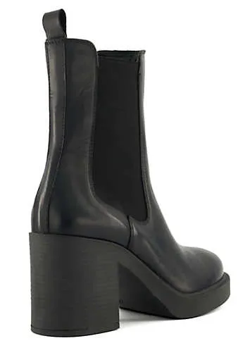 Dune London Pinaz Black Block Heel Boots | Grattan