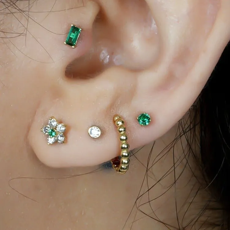 Emerald Flat Back Stud