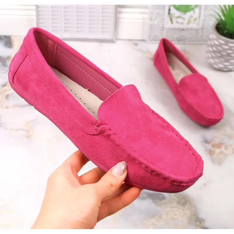 Evento Women's fuchsia suede moccasins pink