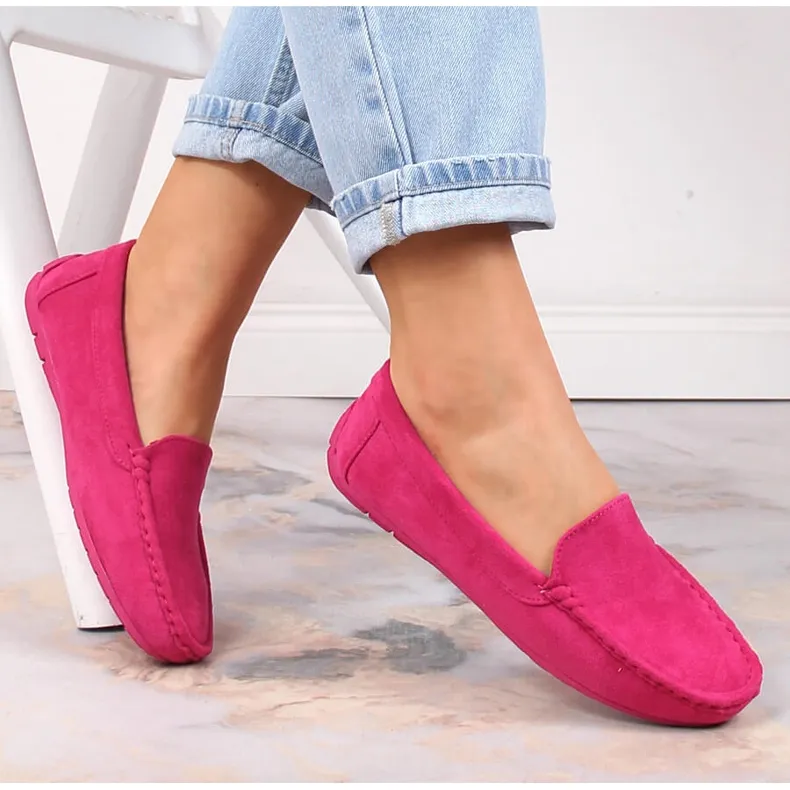 Evento Women's fuchsia suede moccasins pink