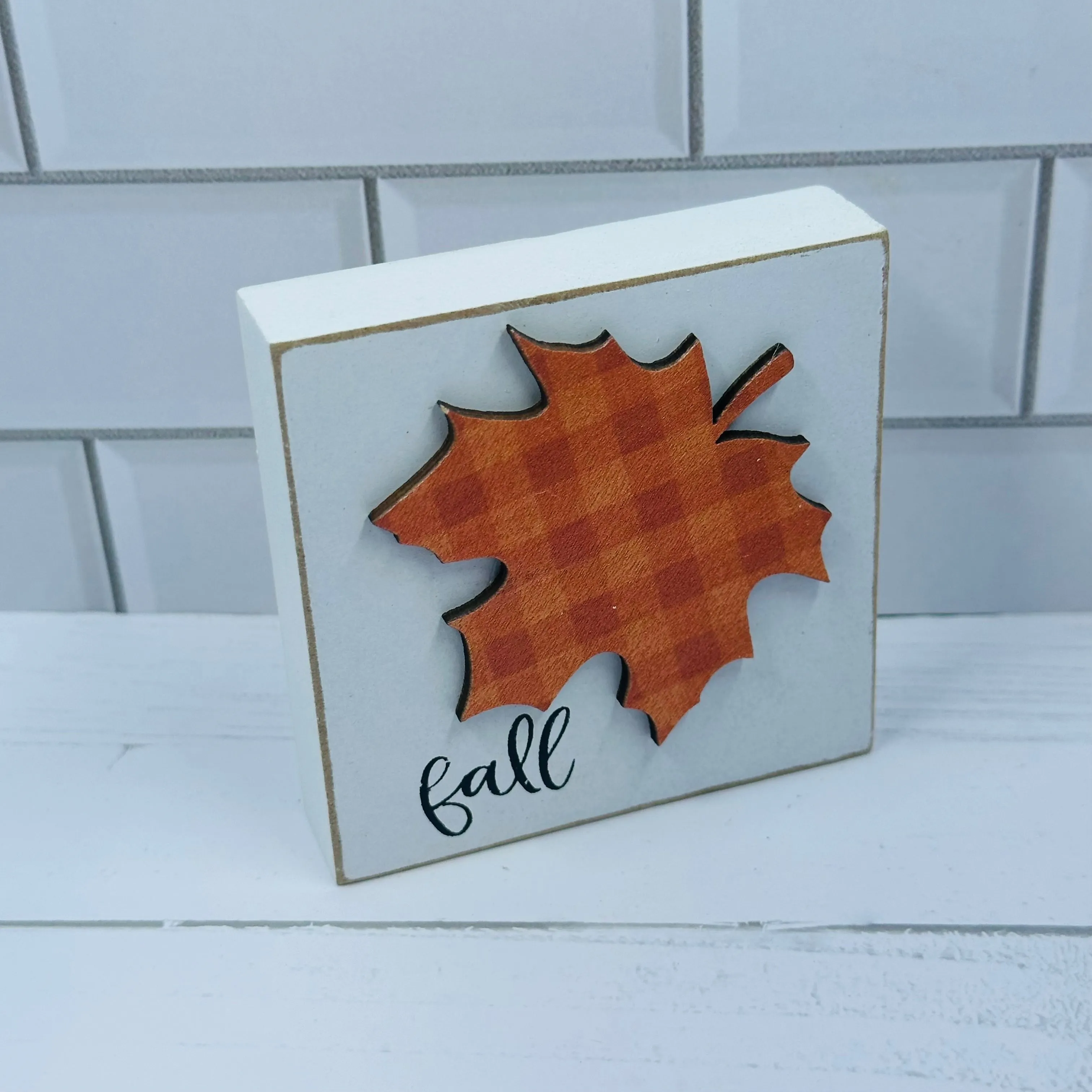 Fall Plaid Leaf Block