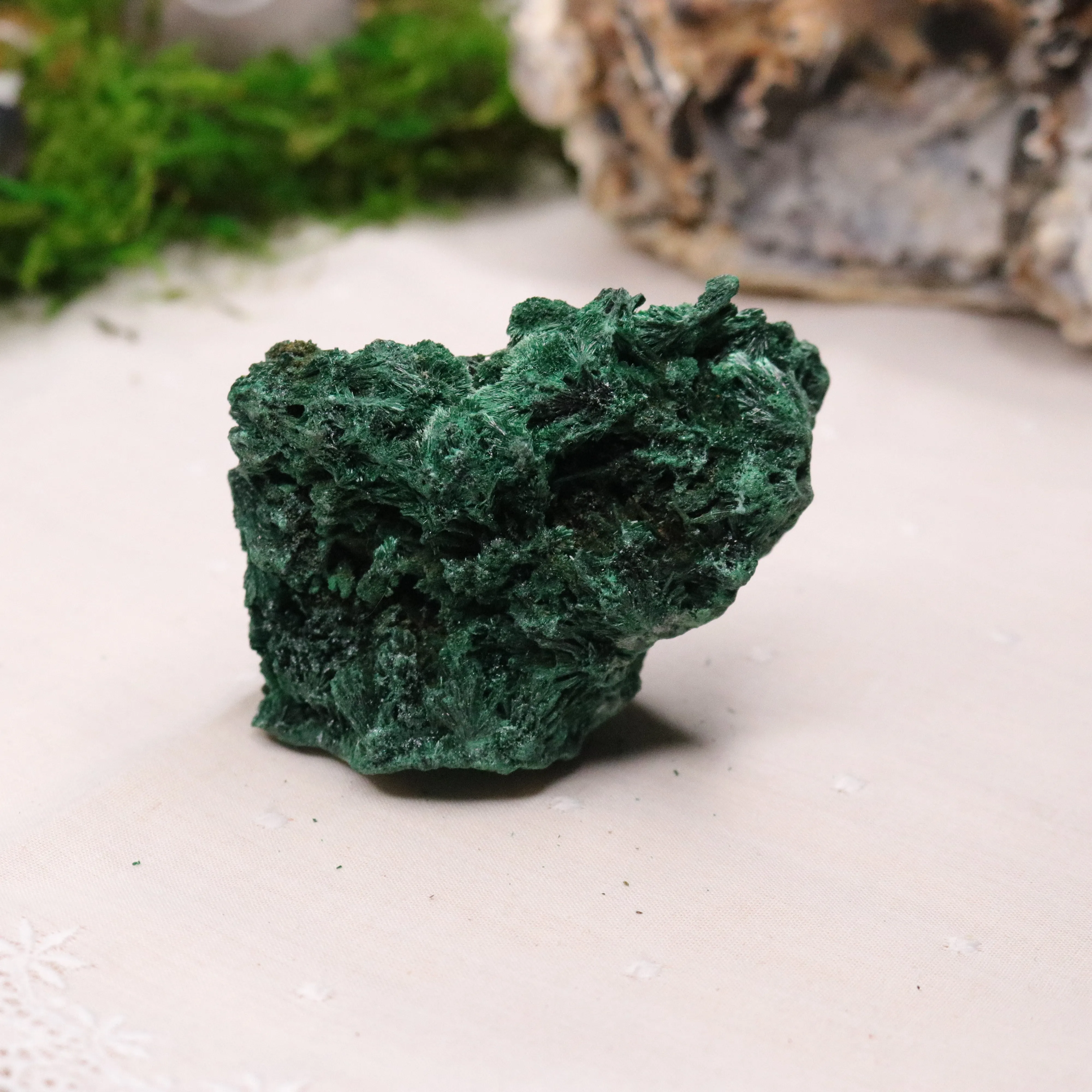 Fan Malachite Specimen ~ Fibrous Malachite ~ Uncommon Find