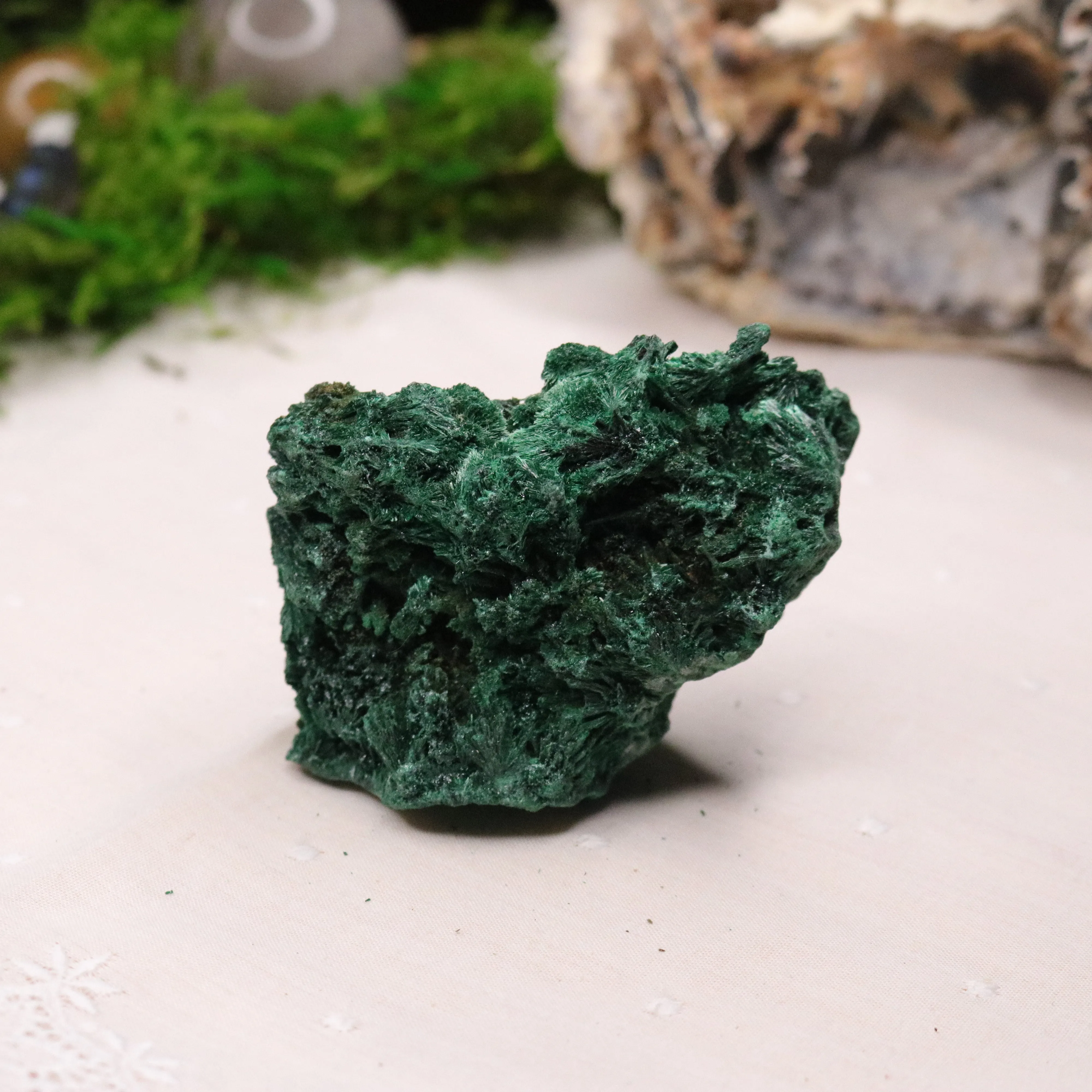 Fan Malachite Specimen ~ Fibrous Malachite ~ Uncommon Find