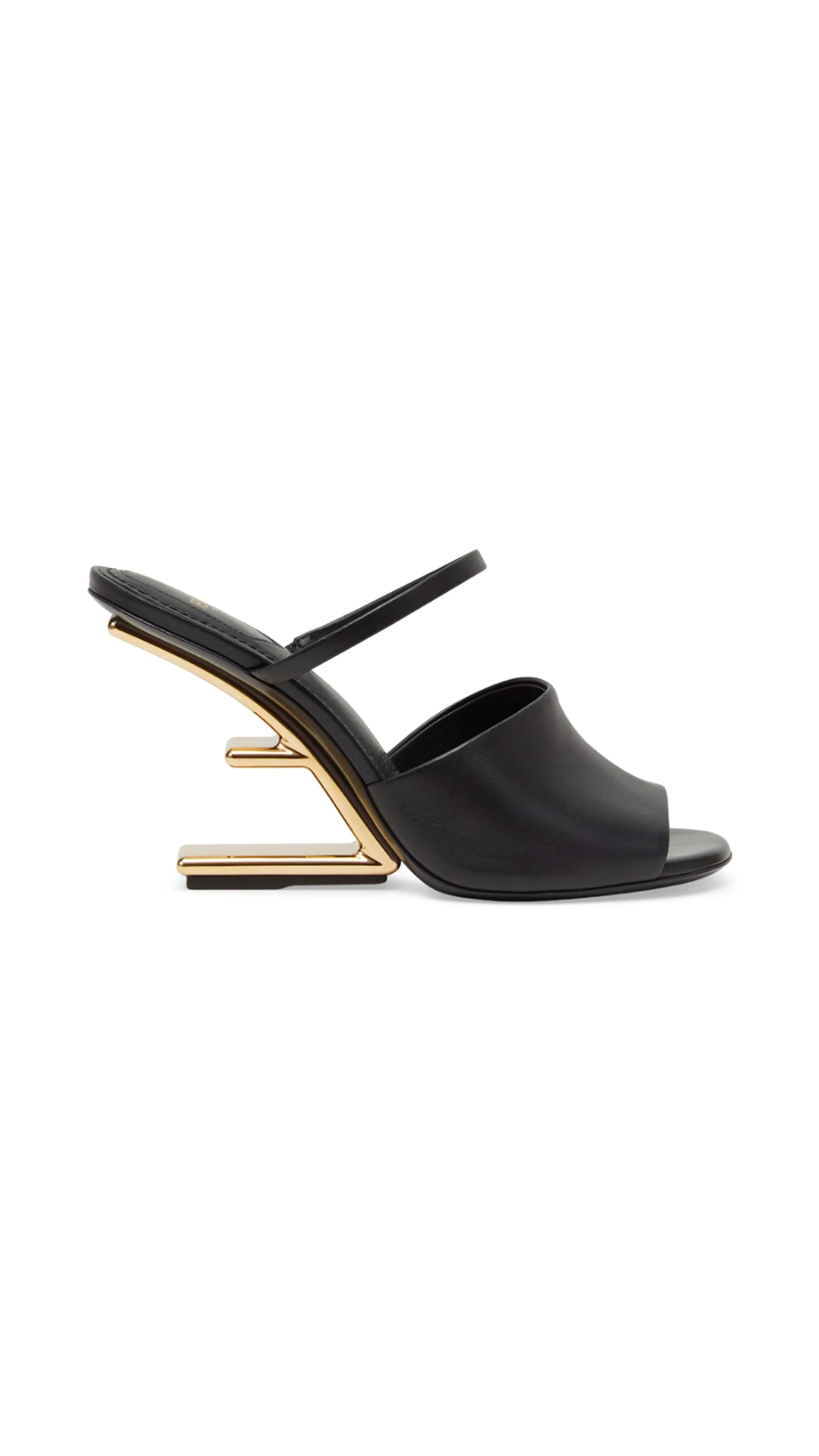 Fendi First Leather Heeled Sandals - Black