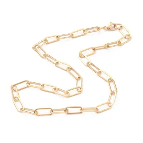 Flat Paperclip Chain - Plated Stainless - 17.75