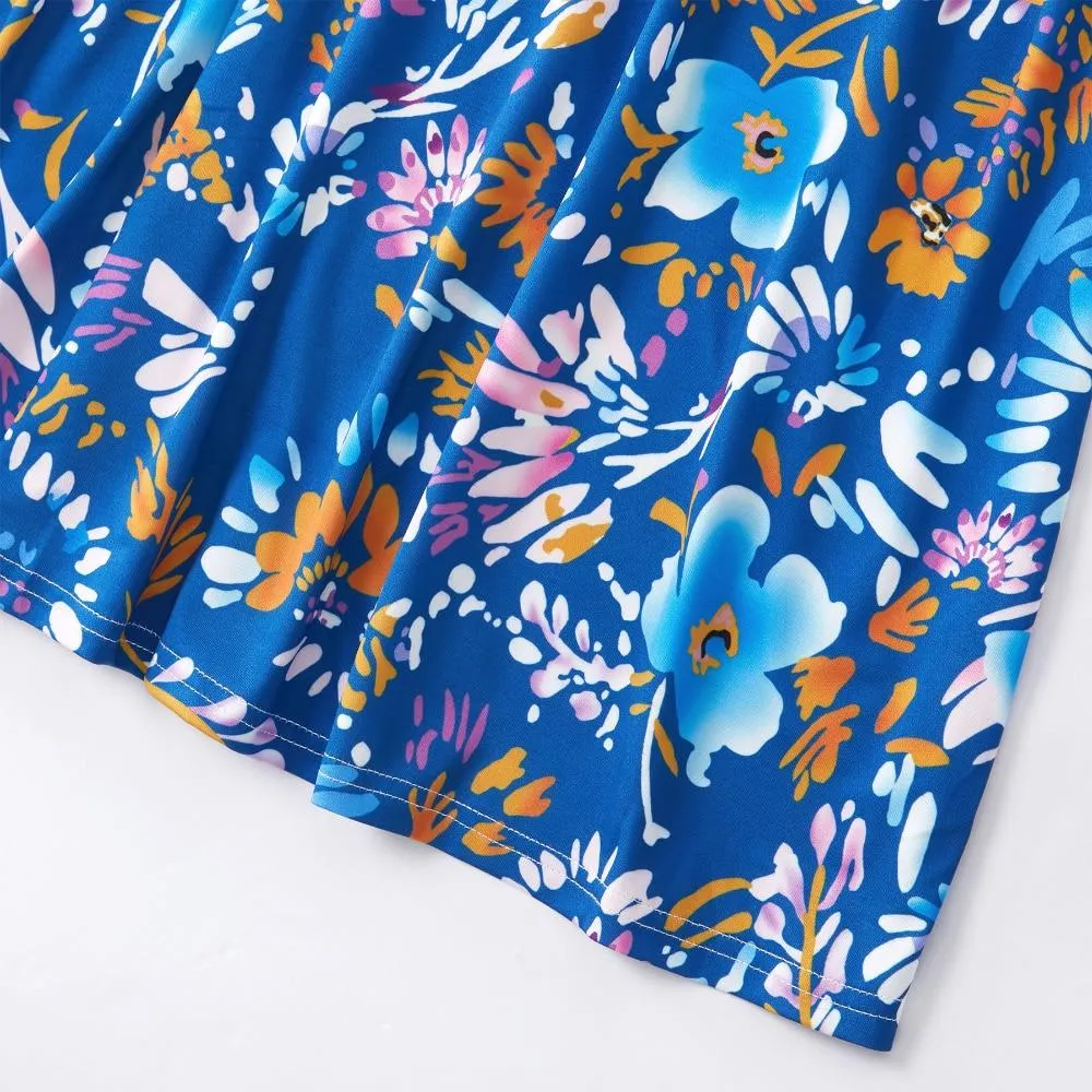 Floral Printed Matching Dress - Priority Shipping